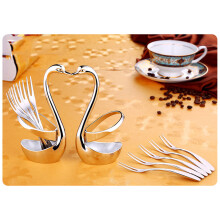 Swan Base Geschirrset Mit Gabeln Und Löffelhalter Für Dessert
