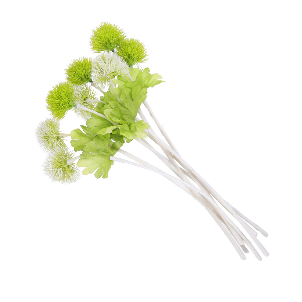 8 Sztuk Sztuczne RośLiny Z Hydrangei I Mniszka BiałO-Zielone-image