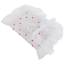 Wit Stoffen Boekomslag Met Elegante Strik En Hartpatroon
