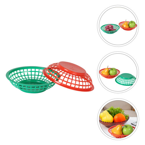 2 Unidades Cesta De Plástico Para Lanches E Legumes 1