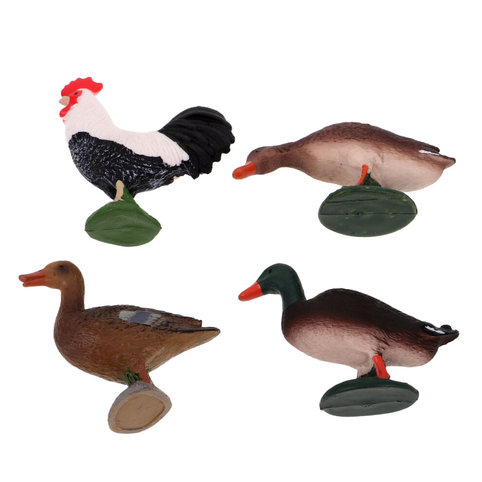 4 Sztuki Realistyczne Figurki ZwierząT Fermowych Do Mikro Ogrodu-image