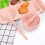 1 Set Weizenstroh Schale Reisgeschirr Teller Besteck Pink 9
