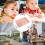 1 Set Weizenstroh Schale Reisgeschirr Teller Besteck Pink 11