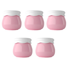 5 pcs mini travel cosmetic bottles, portable pink cream containers