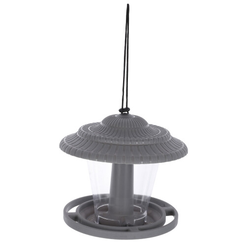 Metal Vogelfutterhäuschen Outdoor Vogelfutterstation Grau 1