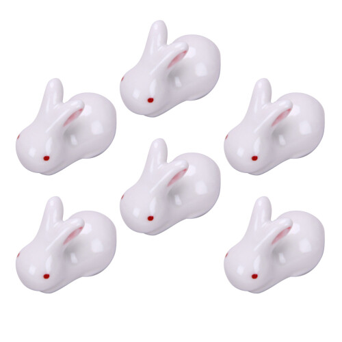6 Hasenform Besteckhalter Essstäbchenhalter Weiß