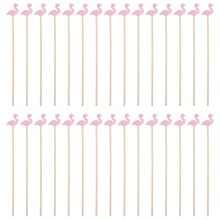 100Stk Holz Swizzle Flamingo Griff Rührstäbchen Für Cocktails