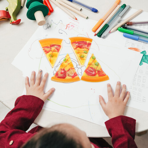 4Stk Simulation Pizza Modell Deko Für Präsentation 2