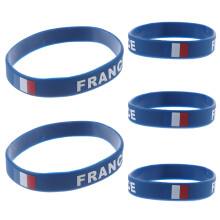 5Stück Gedrucktes Silikonarmband Fußball Frankreich