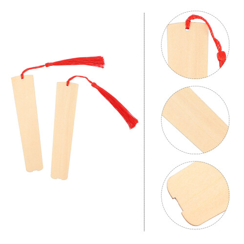 1 Beutel Mit 6 Durchbrochene Holz Lesezeichen Für Diy 1