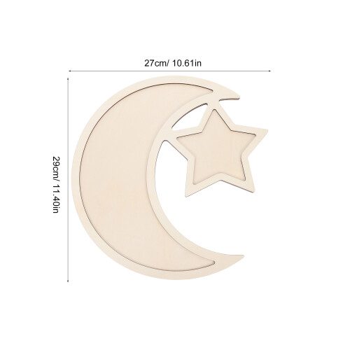 Ramadan Holz Tablett Stern Mondform Eid Mubarak Für Gebäck 1