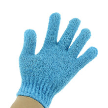 Ein Paar -Finger-Peelinghandschuhe Für Körper Sauna Blau