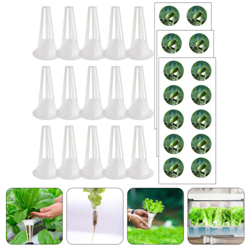 1Set Hydroponische Plantcup Wit Voor Zaailingen En 2