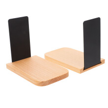 2Stk Holz Buchstützen Büro Schreibtisch Organizer Regal Aktenordner