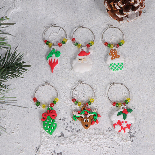 12 Wein Ring Set Weihnachten Getränke Anhänger 2