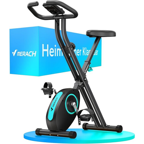 Folding Exercise Bike, Home Trainer with LCD Display, 16-Level