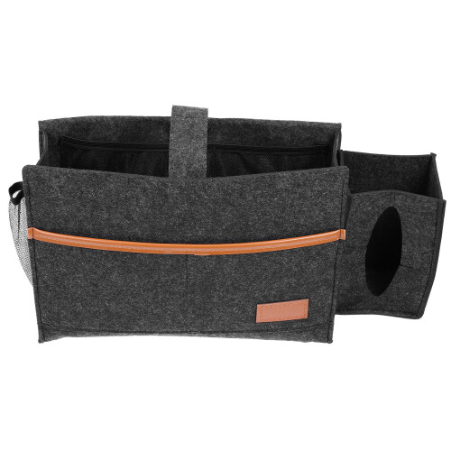 1Multi-Functionele Bed Organizer, Donkergrijze Viltzak Voor Bedopslag 1