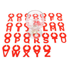 52 Peças Letras Alfabeto Silicone para Taça de