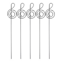 50 Metall Foto Clip Halter Musiknotenform 1,2x120mm Silber