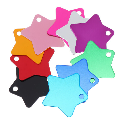 10Stk Pentagram Pet Tag Aluminiumoxid Schmuck 2