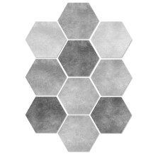 10 Pcs Waterproof Floor Stickers Bathroom Cement Black And White