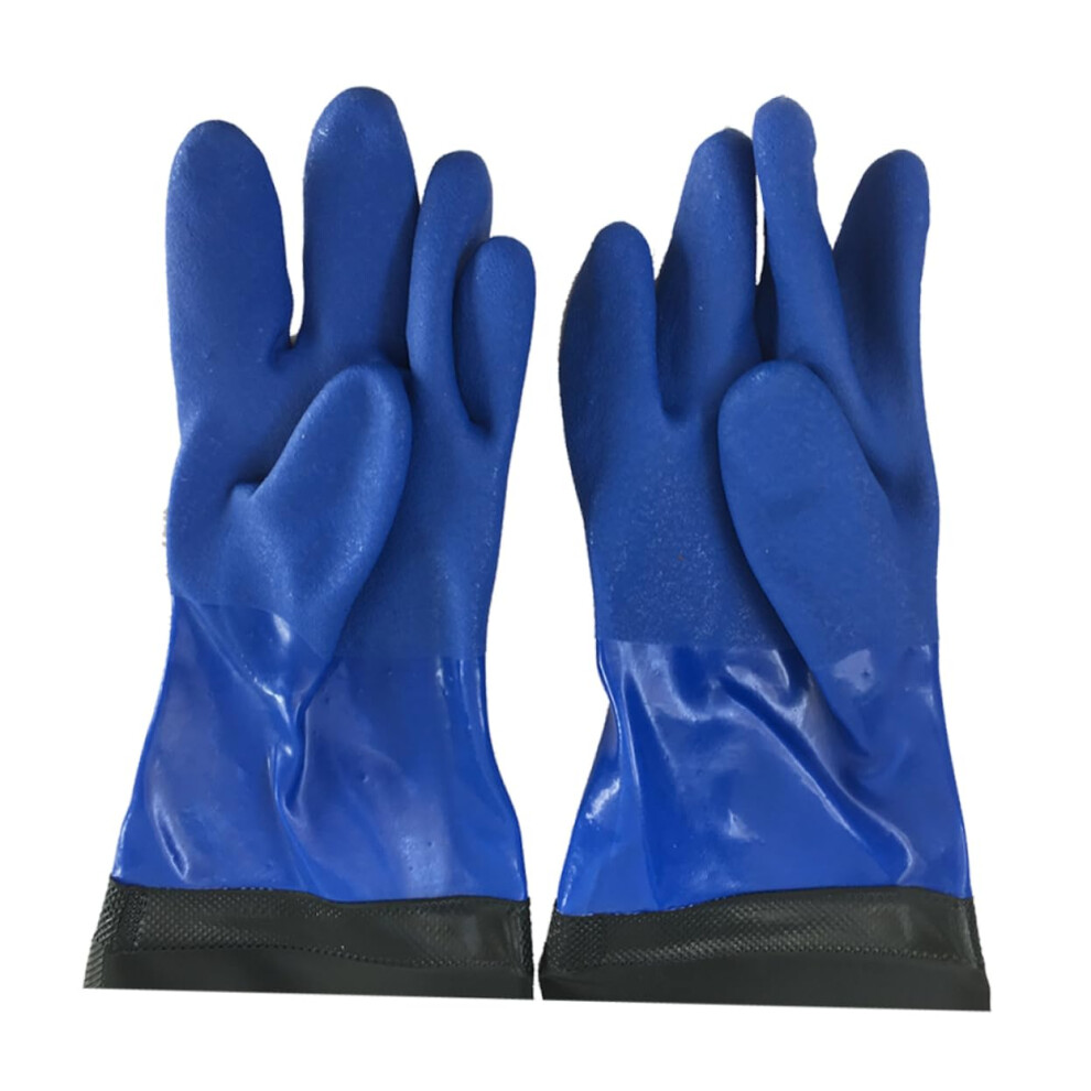 Industrial Gloves Pvc Thickened Oil-Resistant Wear-Resistant For Cleaning Black 1 Pair 9393856400263
