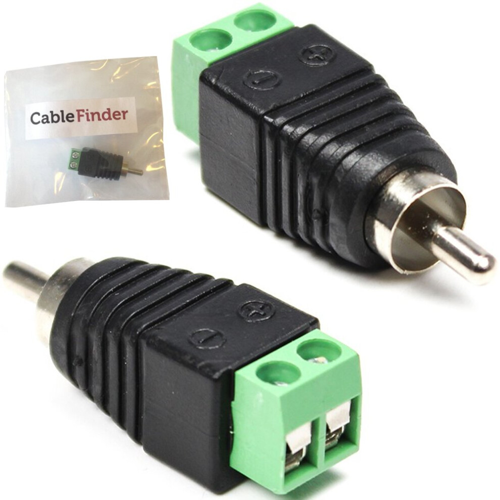 Rca/Phono Male Screw Terminal Connector No Solder Av Cable End Plug Cctv Audio Component Solder Connectors 9016109459312