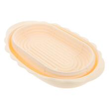 Faltbarer Silikon Gärkorb Oval Für Sauerteig Backen Beige