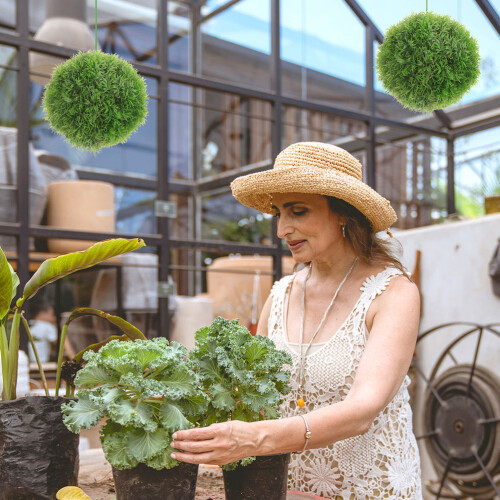 4 Unidades Bolas De Planta Artificial Plástico Para Teto 2