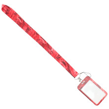 Rotes Lanyard Mit Robuster Kartenhülle Ausweisabdeckung