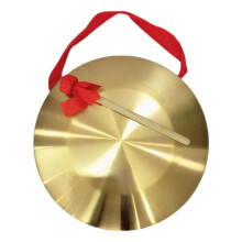 Chinesischer Kupfer Gong Mit Schlägel Für Zuhause