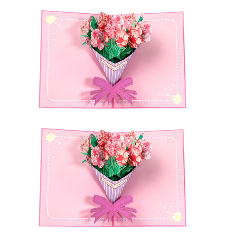 2 Unidades Tarjetas Clavel -Up Para De Madre 2