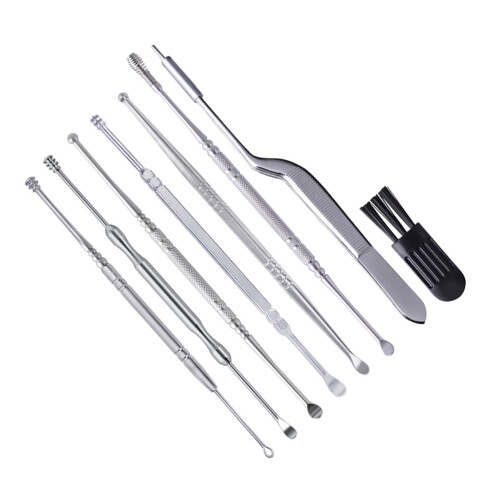 1Set Compacte Oorwax Remover Set, Roestvrij Staal En Draagbaar