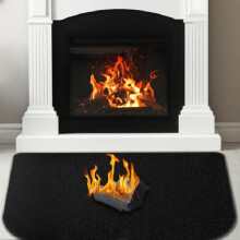 Half Circle Fireplace Carpet Silicone Fireproof Fiberglass Insulated Floor Mat 50X80CM For Wood Stove Indoor Firepit