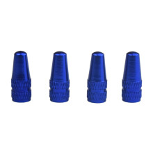 Bike Tire Valve Caps Aluminum Alloy Blue Valve Stem Caps For Mountain And Road Bicycles Set Of 4