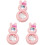 3 Pezzi Specchio Per Auto-Ritratto Coniglio Mini 7/8 Rosa 2