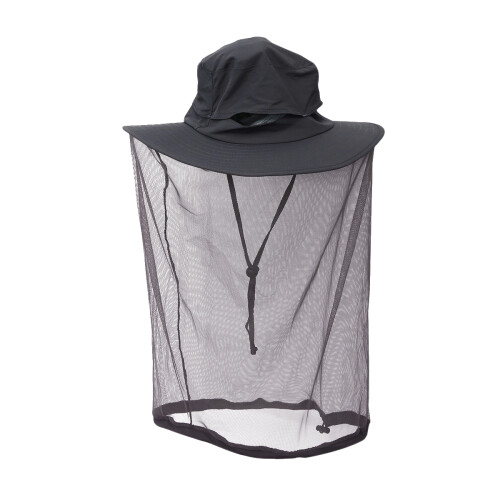 Bee Hat Met Mesh Gezichtsbescherming Donkergrijs