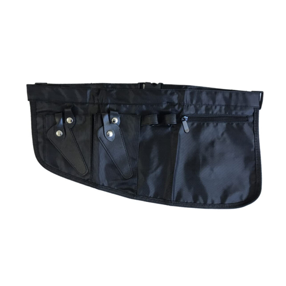Black Scissors Fanny Pack Canvas Hair Tool Belt Waist Pouch For Hair Scissors Trimmers Razors Barbers Stylists