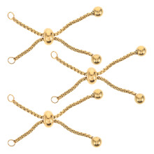 3Stk Verstellbarer Armband Slider Mit Kugelenden Für Schmuck Gold