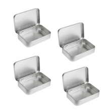 24Stk Mini Leere Dosen Box Behälter Tragbar Silber