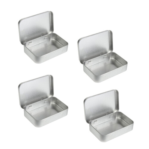 24Stk Mini Leere Dosen Box Behälter Tragbar Silber
