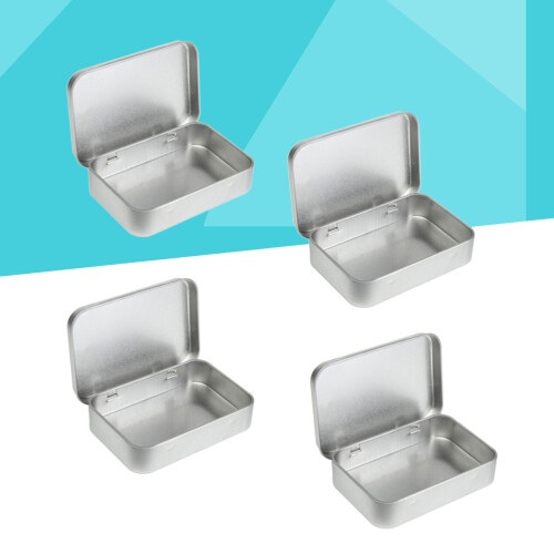 24Stk Mini Leere Dosen Box Behälter Tragbar Silber 2