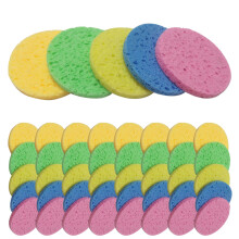 50St Houtpulp Katoenen Gezichtsspons, Pore Reinigend Effect