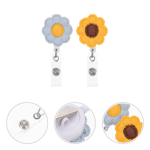2 Uittrekbare Badgehouder Zonnebloemvorm 2