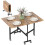 Homcom HOMCOM Mobile Drop Leaf Table, Folding Kitchen Table with 6 Wheels, Brown 12