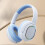 Wireless Computer Headset Over-Ear Ergonomic Fit, Lightweight Foldable Earpiece, Blue, Compatible With PC and Laptop 2