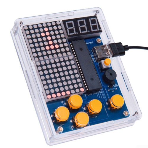 Retro DIY Game Console Kit - Build, Program, and Play With Classic Pixel Art Design (A)