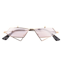 Punk Style Cat Eye Sonnenbrille Pink Mit Goldenem Rahmen