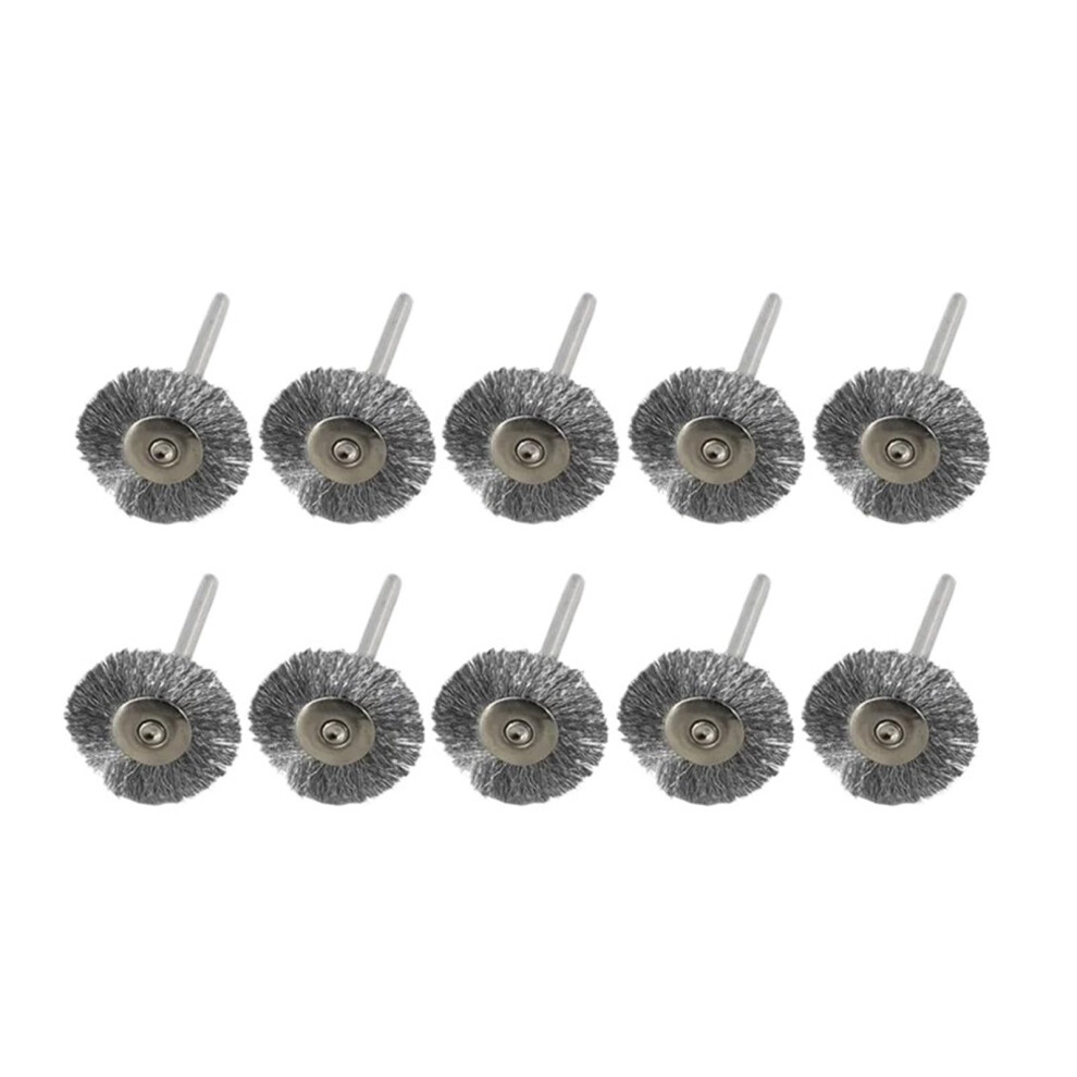 Wire Wheel Brush Kit 10Pcs 22Mm Disc Stainless Steel/Brass/Nylon, 3.0Mm Shank For Rotary Tool Accessories-image-OPC-PMBC2Y7-NEW