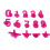 14 Pezzi Segnaposto In Silicone Per Bicchiere Vino – Rosa 1